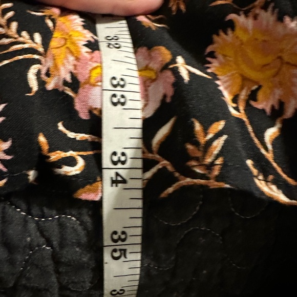 Xhilaration dress with tie in back, black with floral print and black lace. - Picture 4 of 6